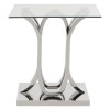 Allure Chromed Metal Curved Base and Clear Glass End Table