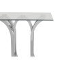 Allure Chromed Metal Curved Base and Clear Glass End Table