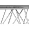 Allure Chromed Metal Spike Base and Clear Glass Coffee Table