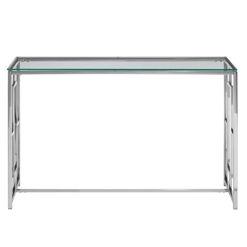 Allure Clear Glass and Silver Base Console Table