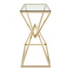 Allure Corseted Champagne and Clear Glass Console Table
