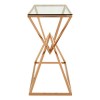 Allure Corseted Rose Gold and Clear Glass Console Table