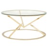 Allure Corseted Round Champagne and Clear Glass Coffee Table