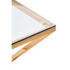 Allure Corseted Square Rose Gold and Clear Glass End Table