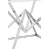 Allure Corseted Square Silver Stainless Steel and Clear Glass End Table