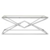 Allure Corseted Stainless Steel and Clear Glass Coffee Table