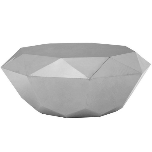 Allure Diamond Cut Silver Stainless Steel Coffee Table