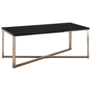 Allure Gold Cross Base and Marble Coffee Table