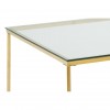Allure Gold Finish Cross Base and Glass End Table