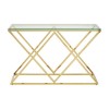 Allure Gold Finish Metal and Clear Glass Console Table