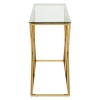 Allure Gold Finish Metal and Clear Glass Console Table