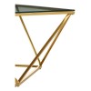Allure Gold Finish Metal and Tempered Glass Twist End Table