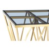 Allure Gold Finish Spike Legs and Glass End Table