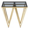 Allure Gold Finish Spike Legs and Glass End Table
