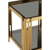 Allure Gold Linear Design and Black Glass End Table