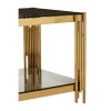 Allure Gold Linear Design and Black Glass End Table