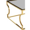 Allure Gold Metal Curved Frame and Black Glass Coffee Table