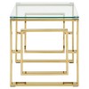 Allure Gold Metal and Clear Glass Square Legs End Table