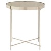 Allure Grey Mirrored Glass and Silver Metal Low Side Table