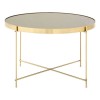 Allure Large Black Mirrored Glass And Brushed Bronze Metal Side Table