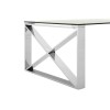 Allure Large Clear Glass and Stainless Steel Legs Coffee Table