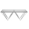 Allure Metal Triangular Base and Clear Glass Coffee Table