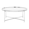 Allure Mirrored Glass And Chrome Metal Round Coffee Table