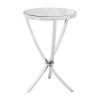 Allure Mirrored Glass and Chrome Metal Pinched Side Table
