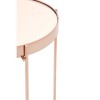 Allure Pink Metal and Mirrored Glass Tall Side Table