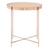 Allure Pink Mirrored Glass And Rose Gold Metal Low Side Table