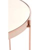 Allure Pink Mirrored Glass And Rose Gold Metal Low Side Table