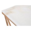 Allure Rectangular Rose Gold Metal and White Marble End Table