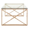 Allure Rose Gold Legs and Clear Glass Coffee Table