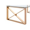 Allure Rose Gold Legs and Clear Glass Coffee Table