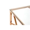 Allure Rose Gold and Clear Glass Geometric Console Table
