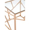 Allure Rose Gold and Glass Geometric End Table