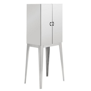 Allure Silver Finish Stainless Steel Double Door Cabinet