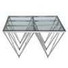 Allure Silver Spike Triangles Base and Clear Glass Coffee Table