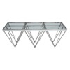 Allure Silver Spike Triangles Base and Clear Glass Coffee Table