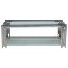 Allure Silver and Tempered Glass Linear Design Coffee Table