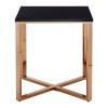 Allure Square Black Faux Marble and Metal End Table