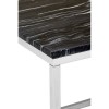 Allure Square Black and White Marble End Table