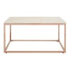 Allure Square Rose Gold Metal and White Marble Coffee Table