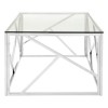 Allure Stainless Steel and Clear Glass Geometric Coffee Table