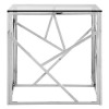 Allure Stainless Steel and Clear Glass Geometric End Table