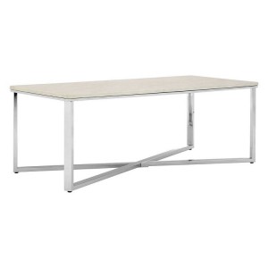 Allure White Faux Marble And Chrome Coffee Table