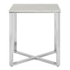 Allure White Faux Marble and Metal Square End Table
