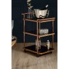 Alvaro Gold Metal and Black Glass 3 Tier Drinks Serving Trolley