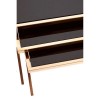 Ackley Rose Gold Metal and Black Glass Nesting Tables