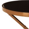Alvaro Bamboo Inspired Rose Gold Finish Metal Base Side Table